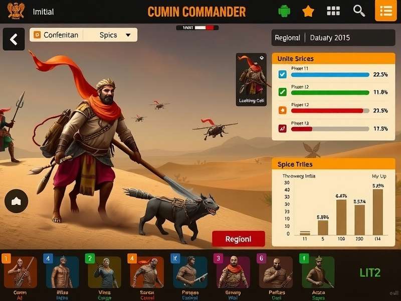 Cumin Commander gameplay screenshot showing spice units and battle interface